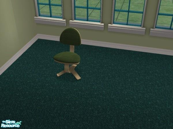 Sims 2 — Green Desk Chair, Maxis Recolour  by abbieken888 — My first recolour, a deep green recolour of a maxis Desk