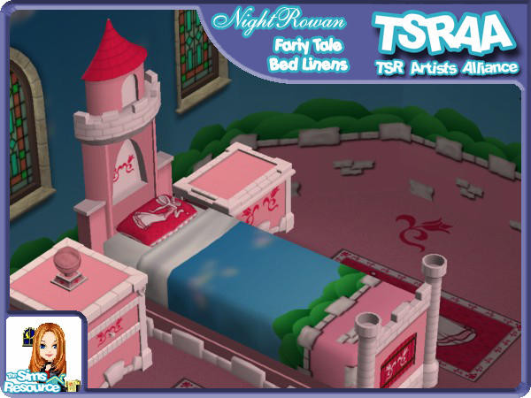 Sims 2 — Fairy Tale Bed Linens - Pink by NightRowan — Can't seem to find the perfect sheets to match your new Fairy Tale