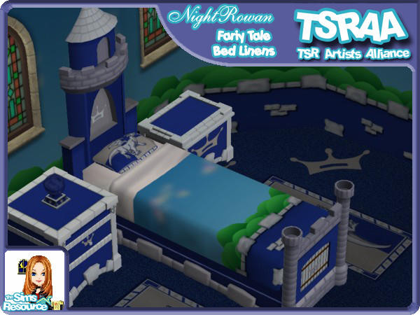 Sims 2 — Fairy Tale Bed Linens - Blue by NightRowan — Can't seem to find the perfect sheets to match your new Fairy Tale