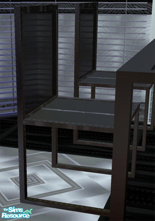 Sims 2 — Papillon Kitchen Dining Chair by Cloisonne — Black Textured Dining chair.