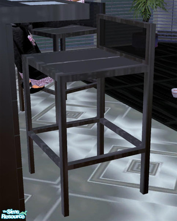 Sims 2 — Papillon Kitchen Barstool by Cloisonne — Stool black textured.