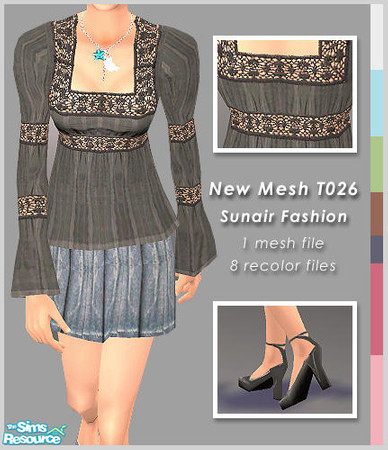Sims 2 — Sunair Fashion Set 026 by Sunair — 1 mesh 8 recolors.