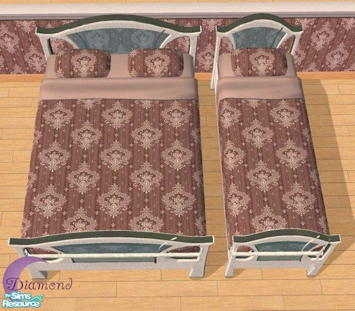 Sims 2 — D2DPaisley Red Bedding by D2Diamond — Red Paisley bedding. ... (The Soma Glass frame comes from the Blue Blocks