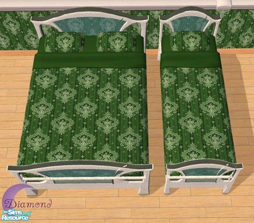 Sims 2 — D2DPaisley Dark Green Bedding by D2Diamond — Dark Green Paisley bedding. ... (The Soma Glass frame comes from
