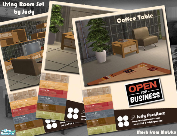Sims 2 — Judy OFB CoffeeTable 1x1 - Brown by judyhugsnoopy — Recolor of "Mutske OFB living room set" Hope you