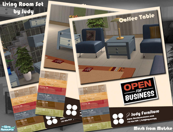 Sims 2 — Judy OFB Coffee Table 1x1 Blue by judyhugsnoopy — Recolor of "Mutske OFB living room set" hope you