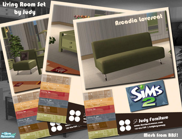 Sims 2 — Judy Arcadia Loveseat Green by judyhugsnoopy — Recolor of "BetterBeSim Arcadia Loveseat" Hope you like