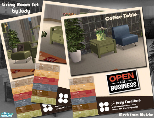 Sims 2 — Judy OFB CoffeeTable 1x1 Green by judyhugsnoopy — Recolor of "Mutske OFB Living room set", hope you