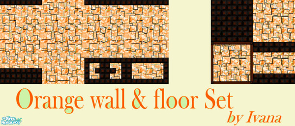 Sims 2 — Orange wall & floor Set by Ivancica — by Ivana
