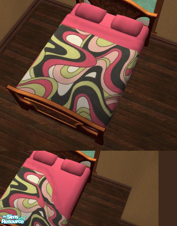 Sims 2 — Bedding Collection One - Pink Swirls by agaliha5 — 