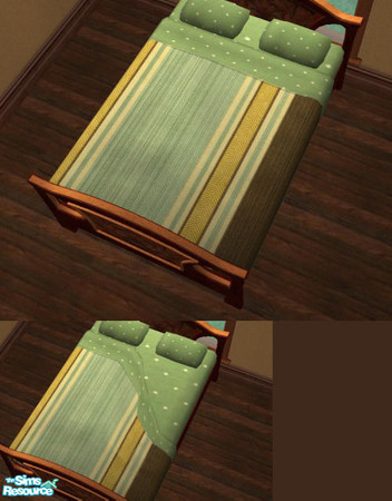Sims 2 — Bedding Collection One - Green Stardust by agaliha5 — 