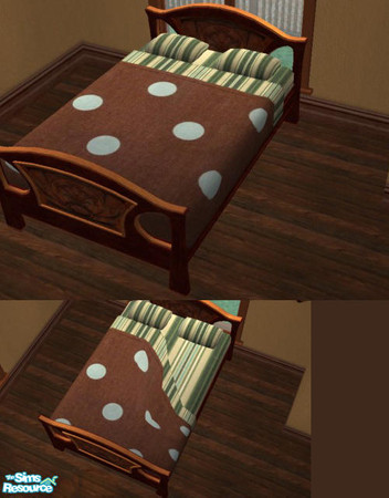 Sims 2 — Bedding Collection One - Blue Polka Dots by agaliha5 — 