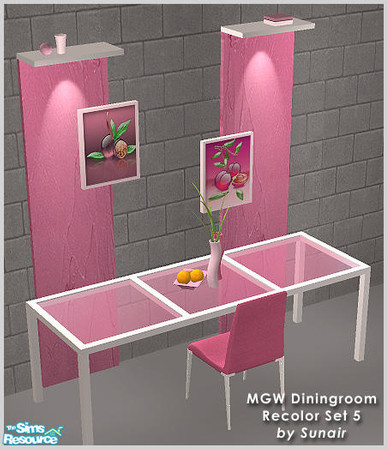 Sims 2 — MGW Diningroom - Recolor set 5 by Sunair — MGW Diningroom - Recolor set 5 (white)