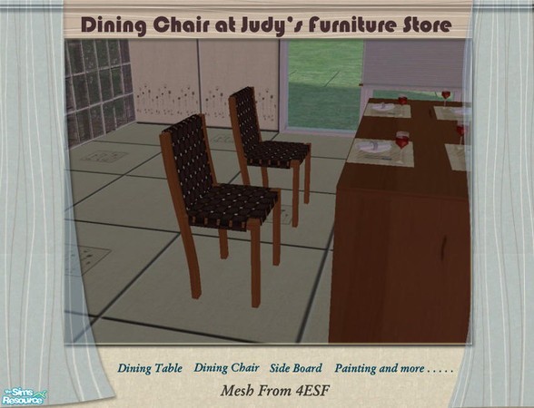 Sims 2 — Judy Dining Room - Dining Chair by judyhugsnoopy — Recolor of 4ESF "Dining Room Set 7 - Dining Chair "
