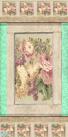 Sims 2 — Roses and Cream Bedroom - wall panel 2 by ead425 — 