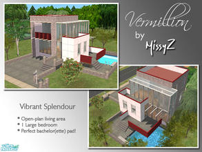 Sims 2 — Vermillion by MissyZ — The Fourth in my Colors series, Vermillion is a stunning comptemporary property designed