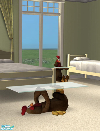 Sims 2 — Long Chicken Coffee Table Brown - #286621 by DOT — Long Chicken Coffee Table Brown. Sims 2 by DOT of The Sims