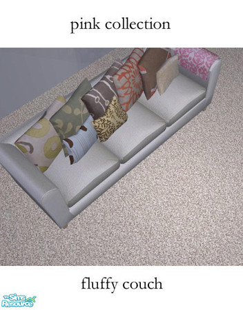 Sims 2 — Pink Fluffy Couch by agaliha5 — This is a recolor of the Fluffy Couch & Ottoman set by Yggdrasil at Spiffy