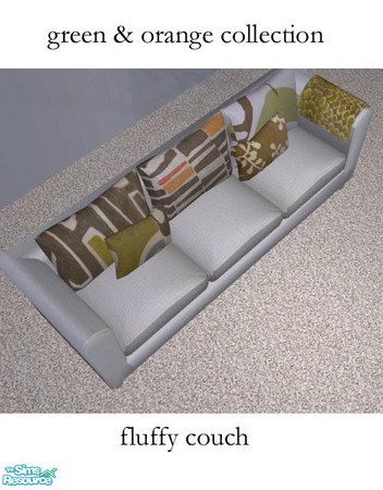 Sims 2 — Blue & Orange Fluffy Couch by agaliha5 — This is a recolor of the Fluffy Couch & Ottoman set by