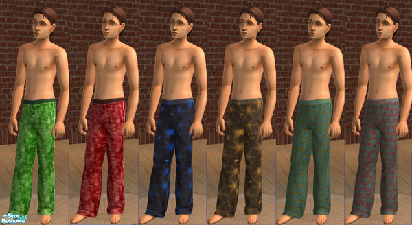 Sims 2 — More Teen Patterned Bottoms by flambe — Once again FlamCo has utilised Crammyboy's mesh to bring you colorful