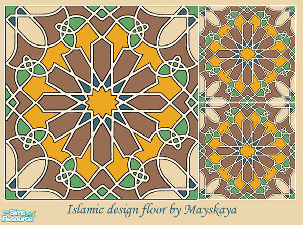 Sims 2 — Islamic design floor 9 by mayskaya — Islamic pattern tiled floor for eastern design buildings. 1x1 size