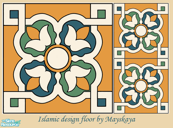 Sims 2 — Islamic design floor 7 by mayskaya — Islamic pattern tiled floor for eastern design buildings. 1x1 size