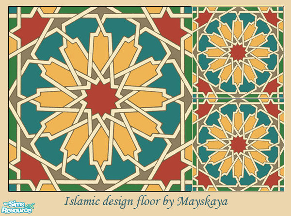 Sims 2 — Islamic design floor 5 (2x2) by mayskaya — Islamic pattern tiled floor for eastern design buildings. 2x2 size