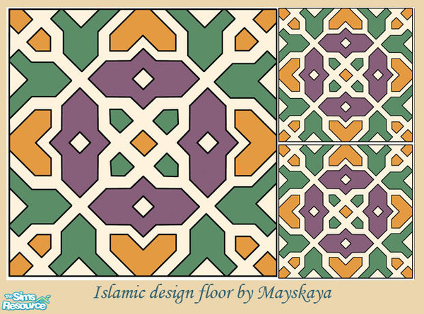 Sims 2 — Islamic design floor 3 (2x2) by mayskaya — Islamic pattern tiled floor for eastern design buildings. 2x2 size