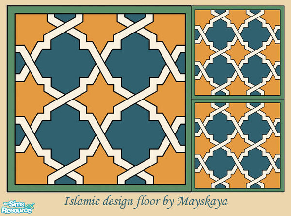 Sims 2 — Islamic design floor 2 (2x2) by mayskaya — Islamic pattern tiled floor for eastern design buildings. 2x2 size