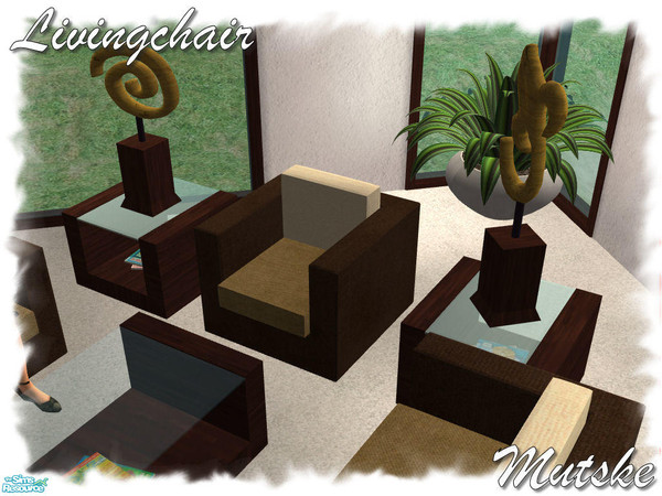 Sims 2 — Okuri Chair New Mesh by Mutske — Set of 8 new meshes, and 4 recolors.
