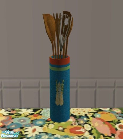 Sims 2 — TC58 Kitchen - Utensils by Riverwillows — Lovely kitchen using textures from Texture Challenge #58, and
