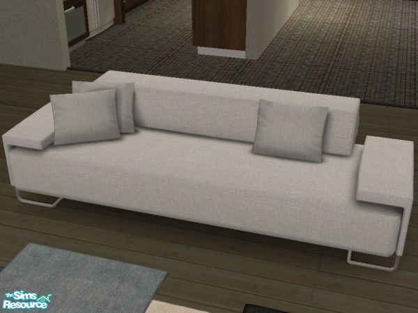 Sims 2 — Murano Lowland Sofa Recolours 00a by Thayet — A pure white recolour of Murano\'s Lowland Sofa with matching