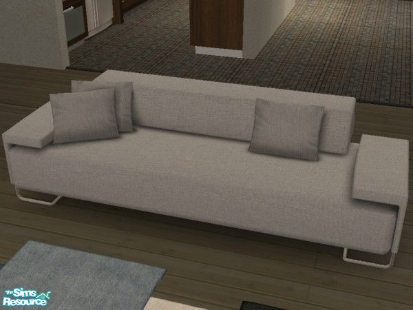 Sims 2 — Murano Lowland Sofa Recolours 01 by Thayet — A off-white recolour of Murano\'s Lowland Sofa with matching