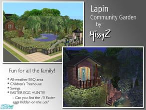 Sims 2 — Lapin Community Garden by MissyZ — A community park with a twist! All-weather BBQ area, Treehouse and swings,