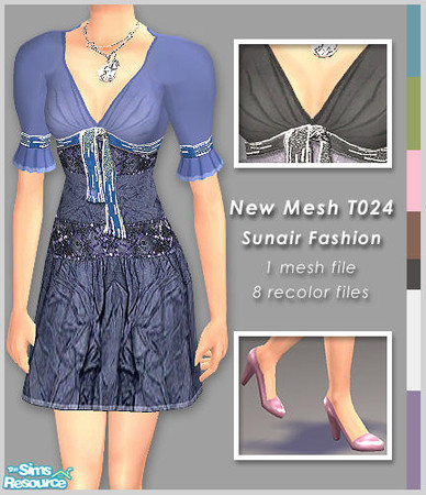 Sims 2 — Sunair Fashion Set 024 by Sunair — 1 mesh 8 recolors.