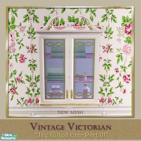 Sims 2 — Vintage Victorian Recol  - White Cabinet by Cashcraft — Part III of my Vintage Victorian Bath series, set