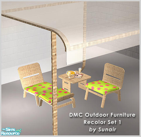 Sims 2 — DMC Outdoor Furniture - RecolorSet1 by Sunair — DMC Outdoor Furniture - Recolor set 1 (bamboo)