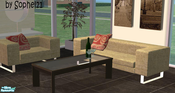 Sims 2 — Loft sofa and armchair  by TSR Archive — Sofa and armchair of the loft living set ***You must download the mesh