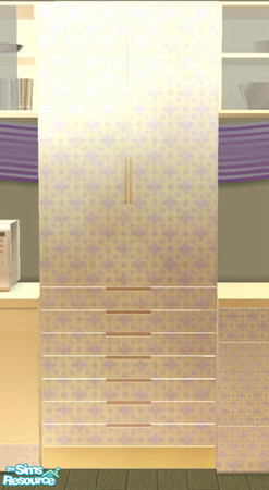 Sims 2 — Premier Kitchen - tall unit by Cloisonne — pale pink gold mesh texture.
