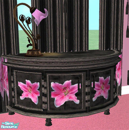 Sims 2 — SnapDragon Bedroom - BSTable by Cloisonne — Large Table lilly inspired design.