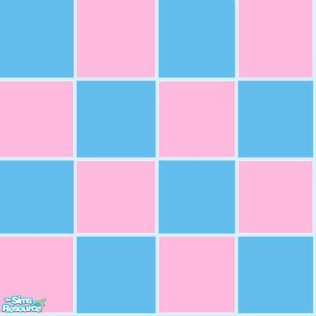 Sims 2 — Pink n Blue Tile by cat3cm — Great for fast food restaurants and kitchens.