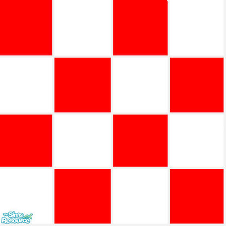 Sims 2 — Red n White lg Tile by cat3cm — by cat3cm