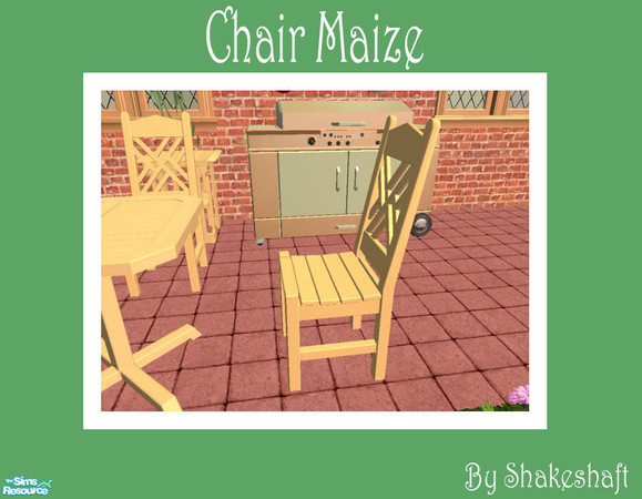 Sims 2 — Chair Maize by Shakeshaft — Part of a spring time set for the patio, assorted outdoor furniture in a maize