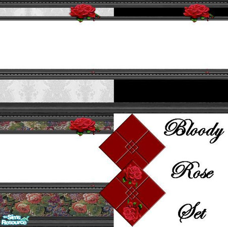 Sims 2 — Bloody Rose Set by Lorah — Red!