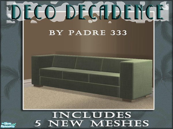 Sims 2 — Deco Decadence - Sofa by Padre — A stylish, decadent art deco livingroom set for those who love that era.