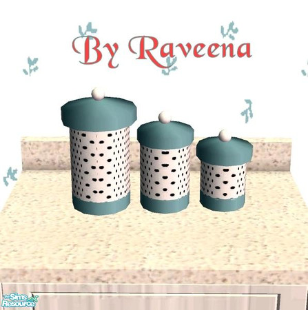 Sims 2 — Blue Ivy Kitchen  Canisters by Raveena — Part of the Blue Ivy Kitchen. You need Buntah's mesh for this object to