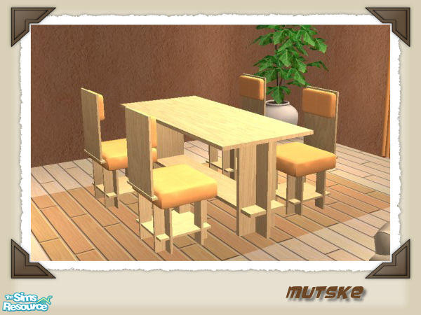 Sims 2 — Oslo Living and Diningroom - Diningtable by Mutske — Another recolors from the "New York" and