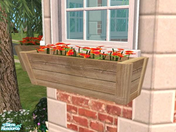Sims 2 — Window Box (Sandwood Box) by Cyclonesue — Window box recolour. Fits all standard-height windows. Don't forget to