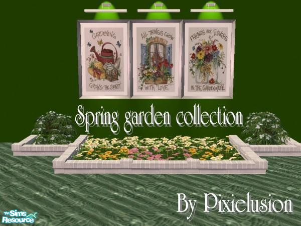 Sims 2 — Spring garden collection by pixielusion — Three garden paintings that portray a crafty touch to spring.