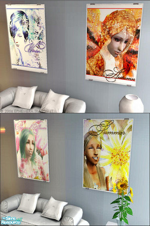 Sims 2 — The Seasons Digital Paintings by my_sims_reality — These are recolors of Maxis's "Pineapple" mesh,